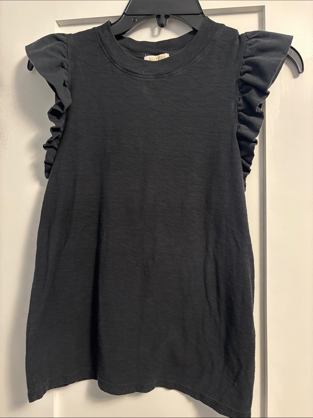 Nation LTD Black Ruffle Sleeve Tank Top